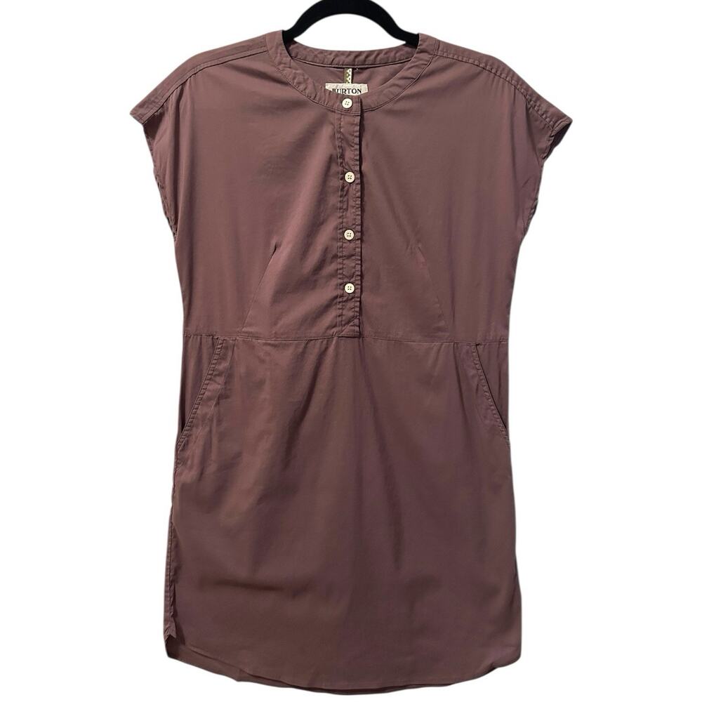 Burton Joy Tunic‎ Dress Women's Small Brown Short Sleeve Button Front